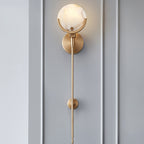 Brass Alabaster Wall Light – E14 – Modern – Alabaster & Brass – Brass