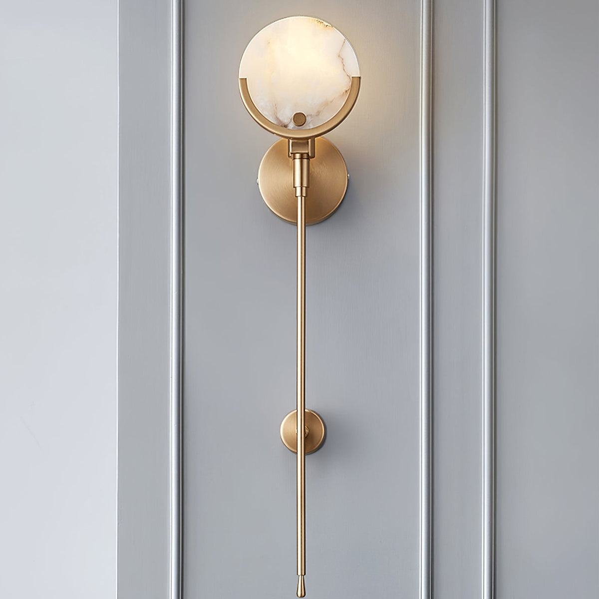 Brass Alabaster Wall Light – E14 – Modern – Alabaster & Brass – Brass