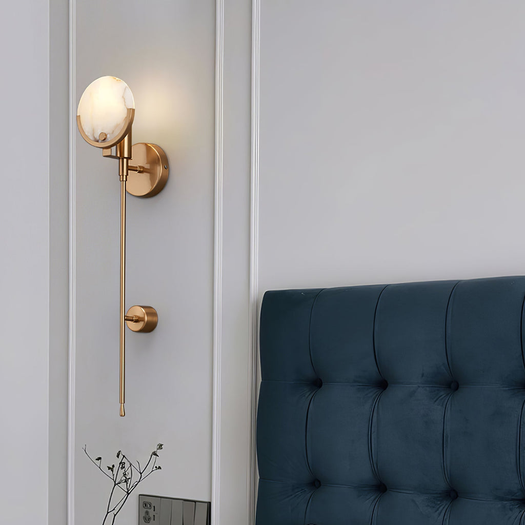 Brass Alabaster Wall Light – E14 – Modern – Alabaster & Brass – Brass
