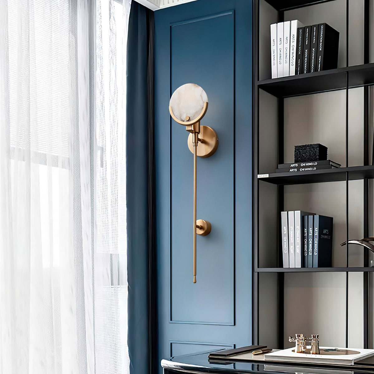 Brass Alabaster Wall Light – E14 – Modern – Alabaster & Brass – Brass