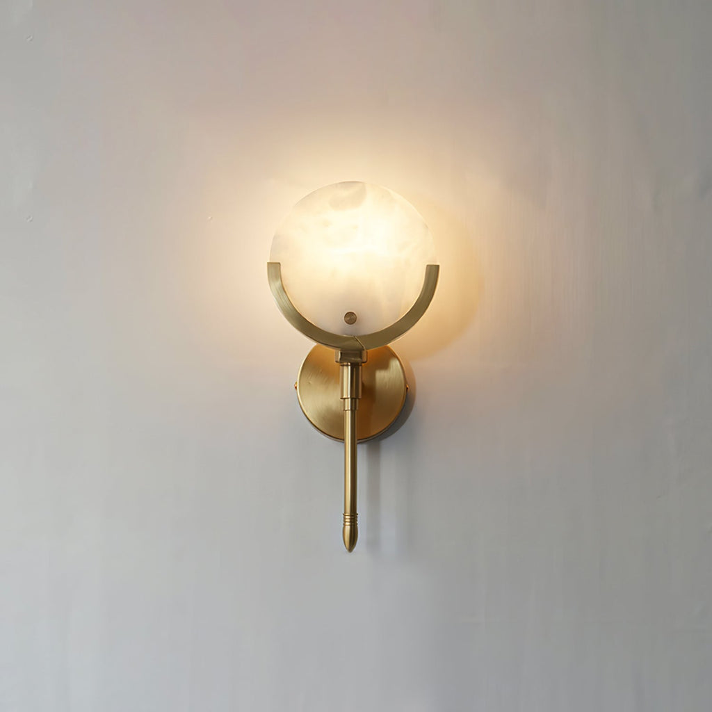 Brass Alabaster Wall Light – E14 – Modern – Alabaster & Brass – Brass