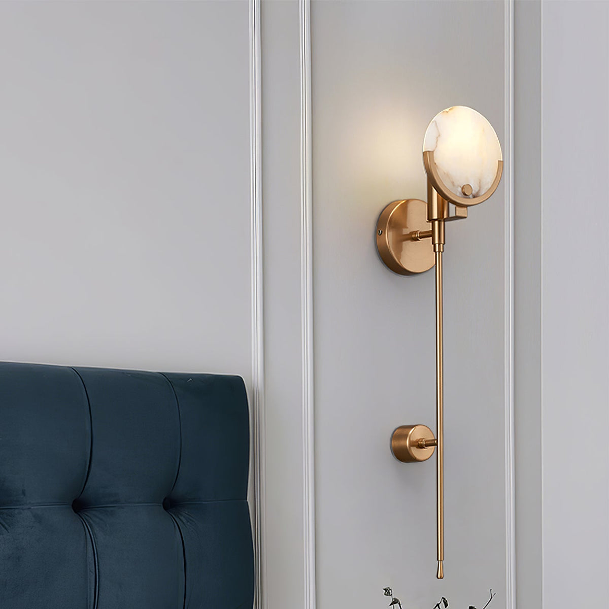 Brass Alabaster Wall Light – E14 – Modern – Alabaster & Brass – Brass