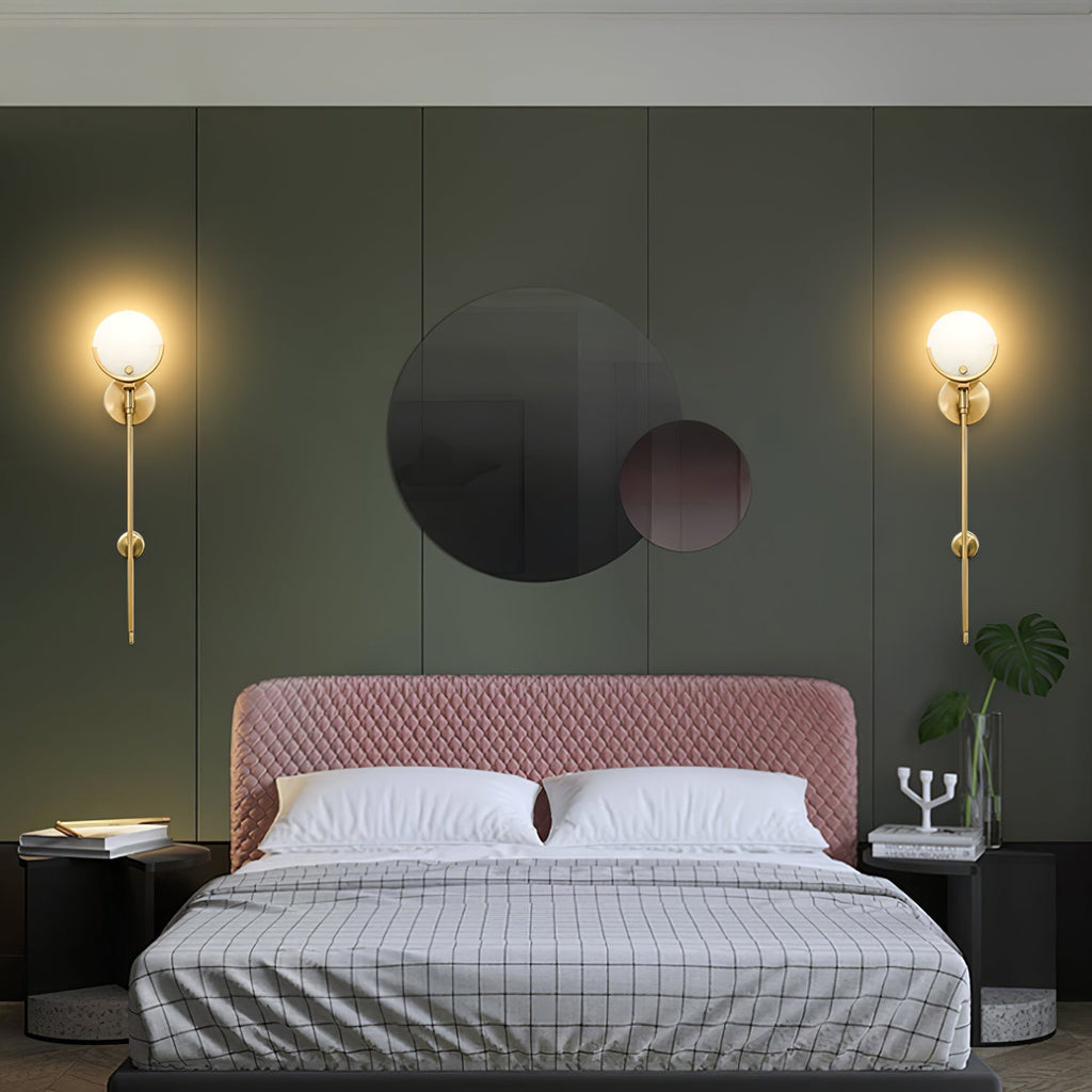 Brass Alabaster Wall Light – E14 – Modern – Alabaster & Brass – Brass