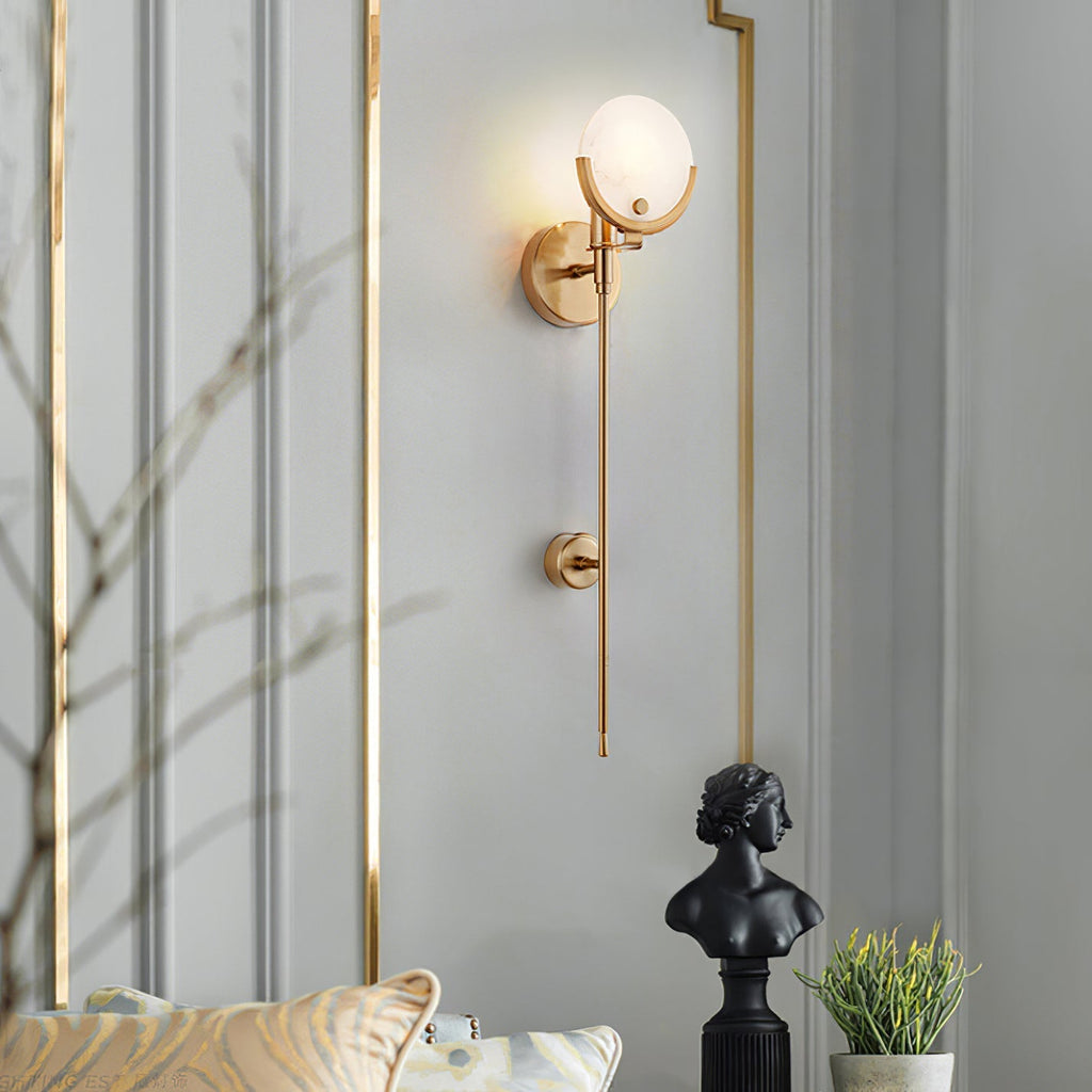 Brass Alabaster Wall Light – E14 – Modern – Alabaster & Brass – Brass