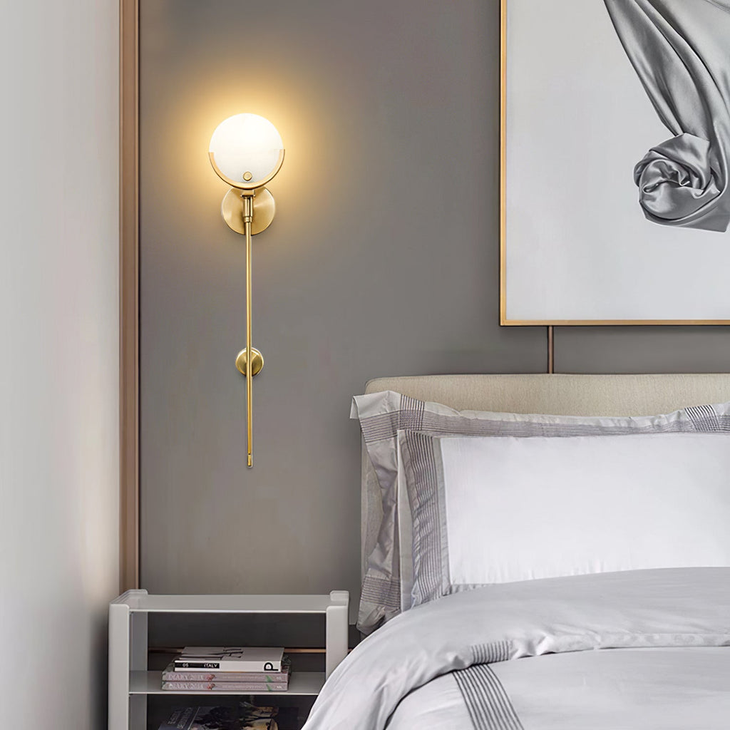 Brass Alabaster Wall Light – E14 – Modern – Alabaster & Brass – Brass
