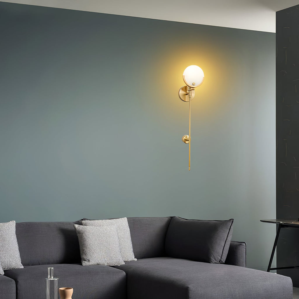 Brass Alabaster Wall Light – E14 – Modern – Alabaster & Brass – Brass