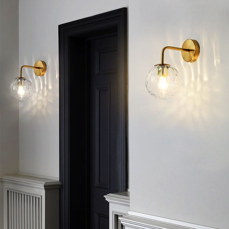 Bubble Glass Vanity Wall Light – E27 – Vintage – Metal & Bubble Glass