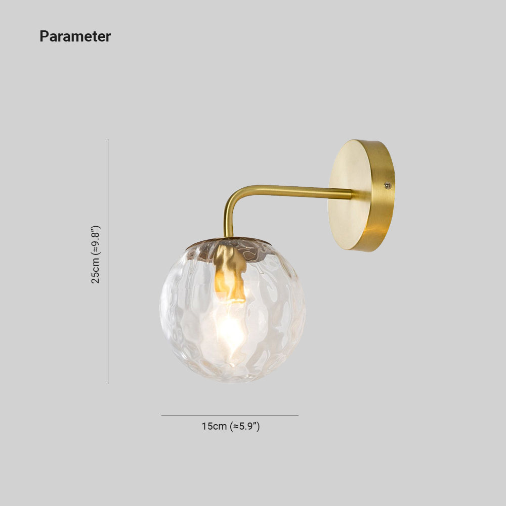 Bubble Glass Vanity Wall Light – E27 – Vintage – Metal & Bubble Glass