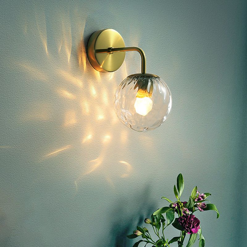 Bubble Glass Vanity Wall Light – E27 – Vintage – Metal & Bubble Glass