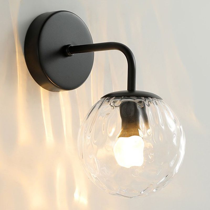 Bubble Glass Vanity Wall Light – E27 – Vintage – Metal & Bubble Glass