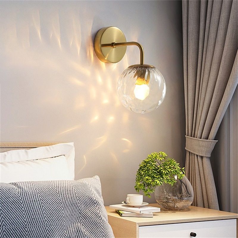 Bubble Glass Vanity Wall Light – E27 – Vintage – Metal & Bubble Glass