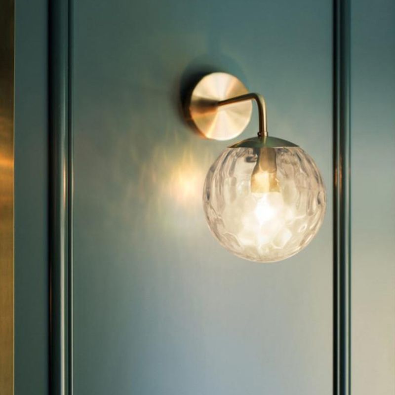 Bubble Glass Vanity Wall Light – E27 – Vintage – Metal & Bubble Glass