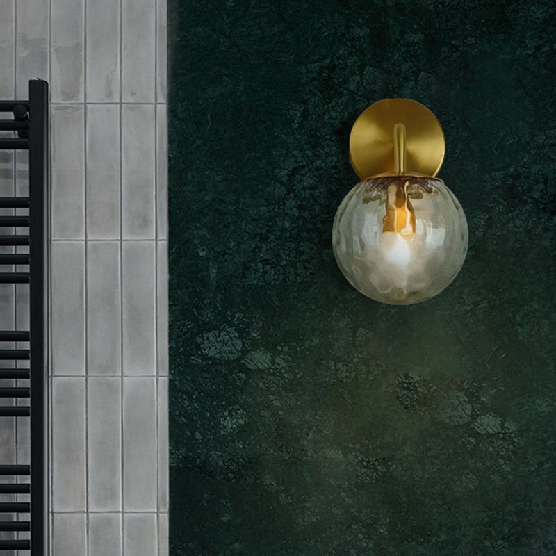 Bubble Glass Vanity Wall Light – E27 – Vintage – Metal & Bubble Glass