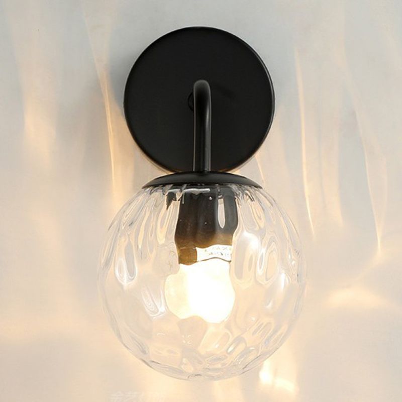 Bubble Glass Vanity Wall Light – E27 – Vintage – Metal & Bubble Glass
