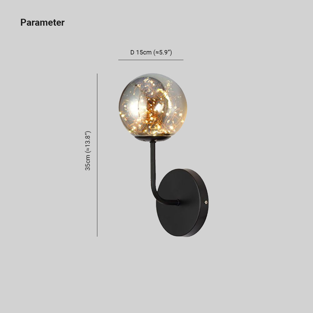 Bubble Glass Wall Light – LED – Art Deco – Metal & Glass – Black/Gold