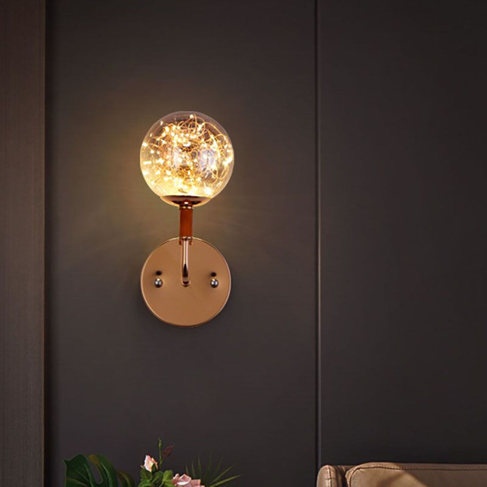 Bubble Glass Wall Light – LED – Art Deco – Metal & Glass – Black/Gold