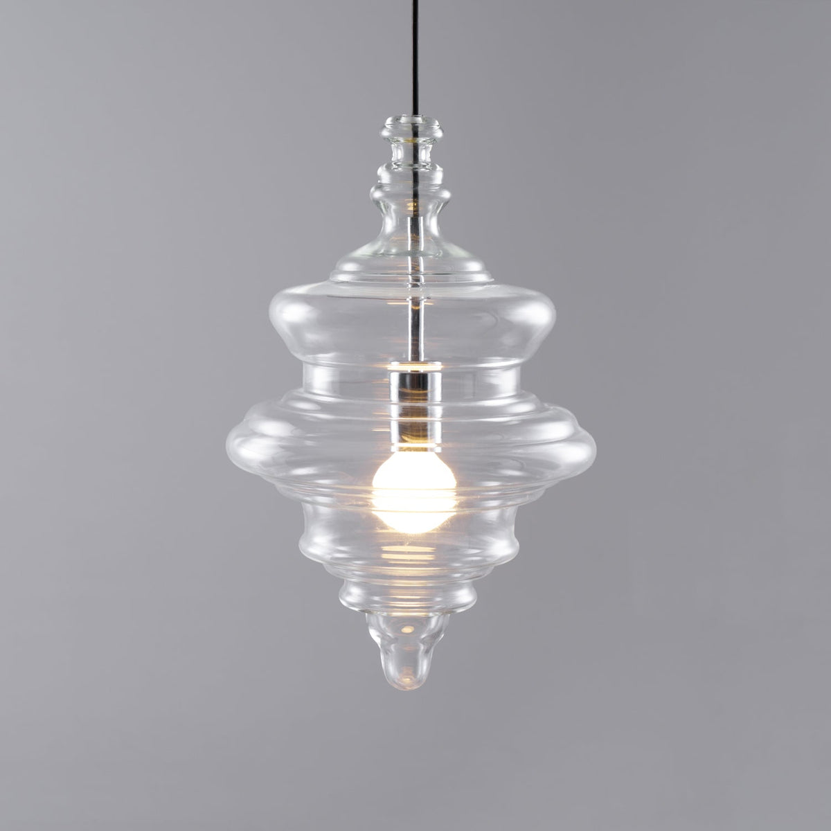 Clear Glass Pendant Light – Contemporary – Sculptural Clear Glass