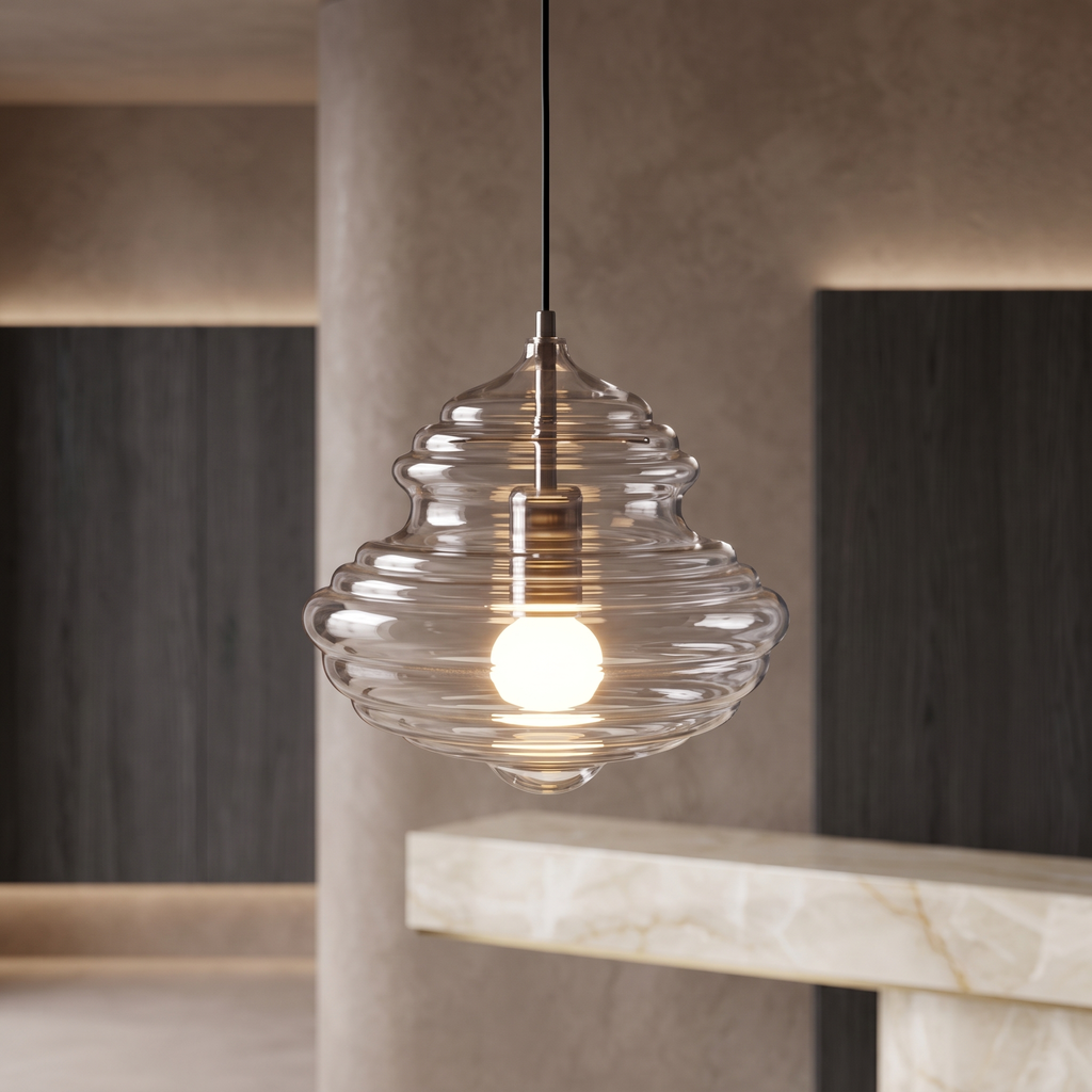 Clear Glass Pendant Light – Contemporary – Sculptural Clear Glass