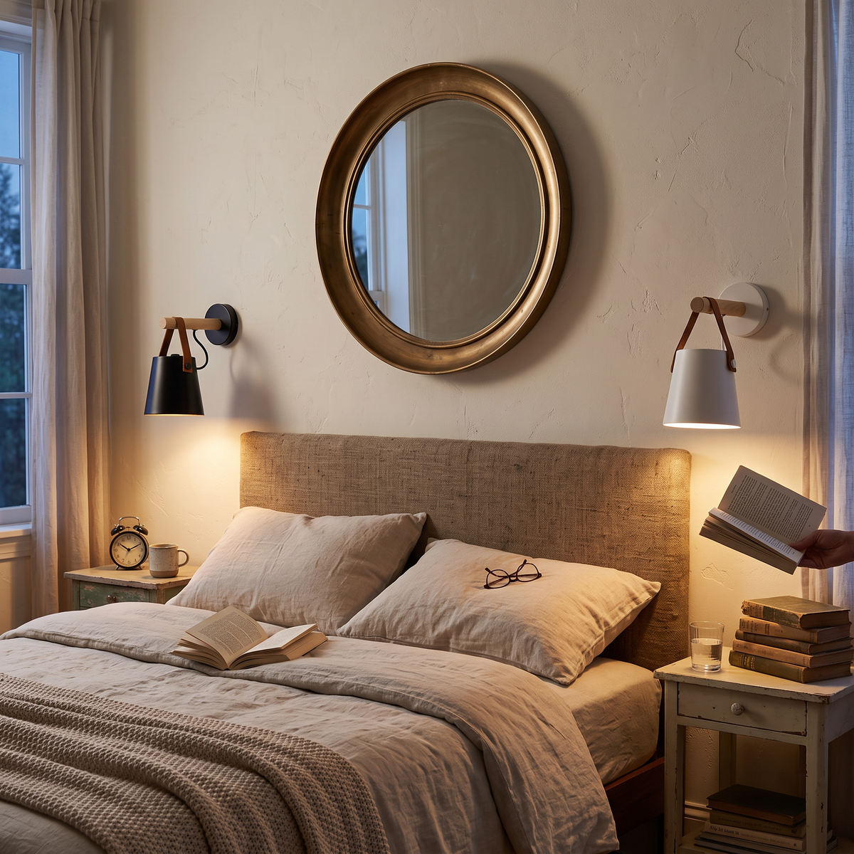Cone Wall Light with Wood pair styled in interior - Alessio