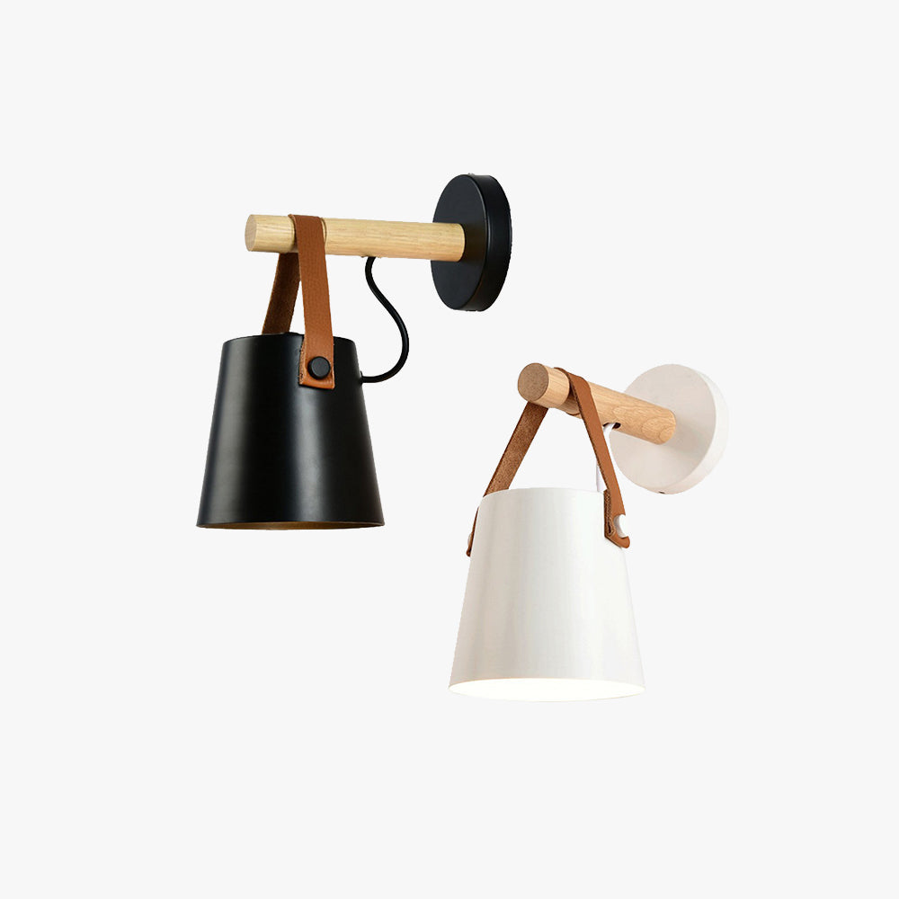 Cone Wall Light with Wood – E27 – Scandinavian – Wood & Metal