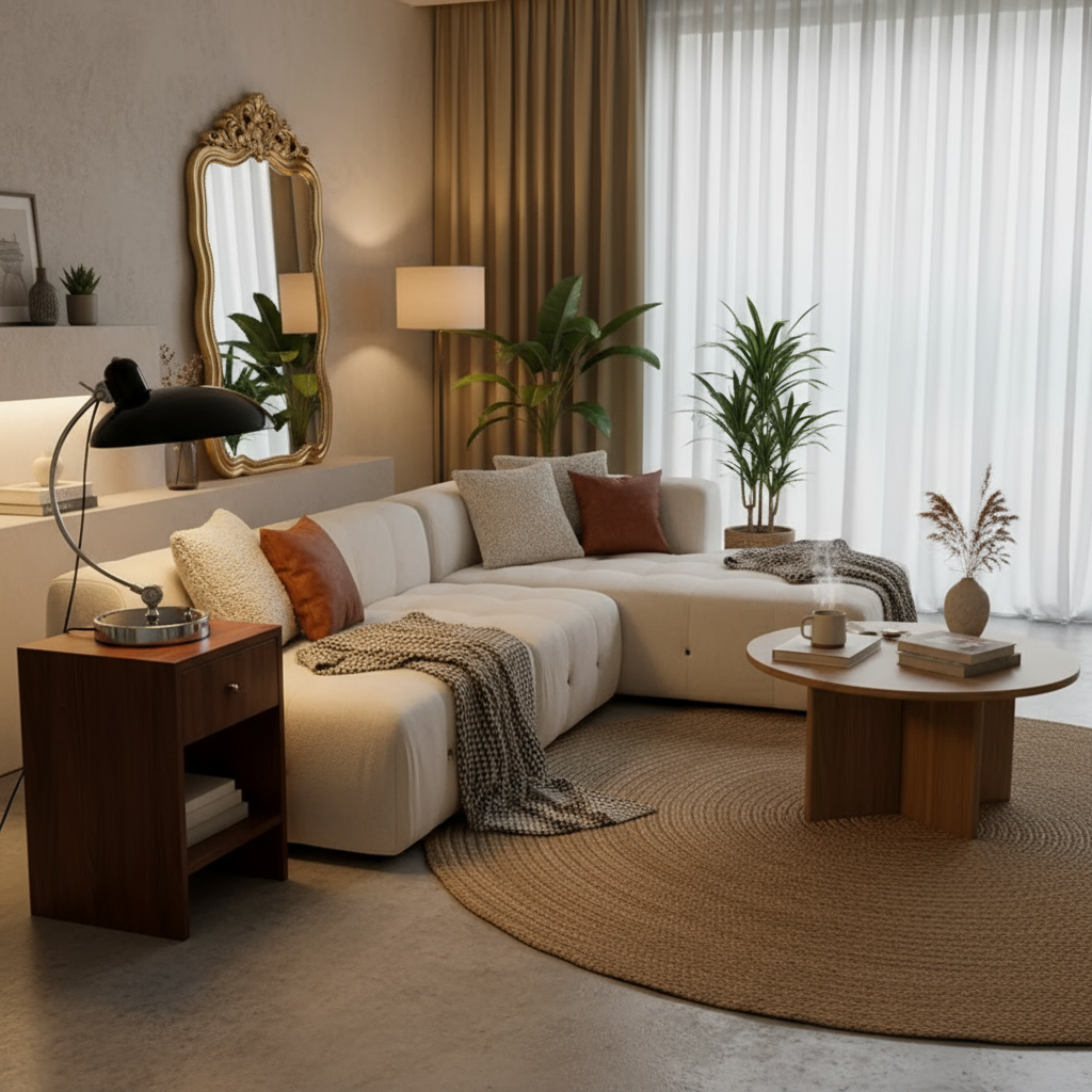 Curved Arc Table Lamp – E27 – Scandinavian – Iron & Chrome