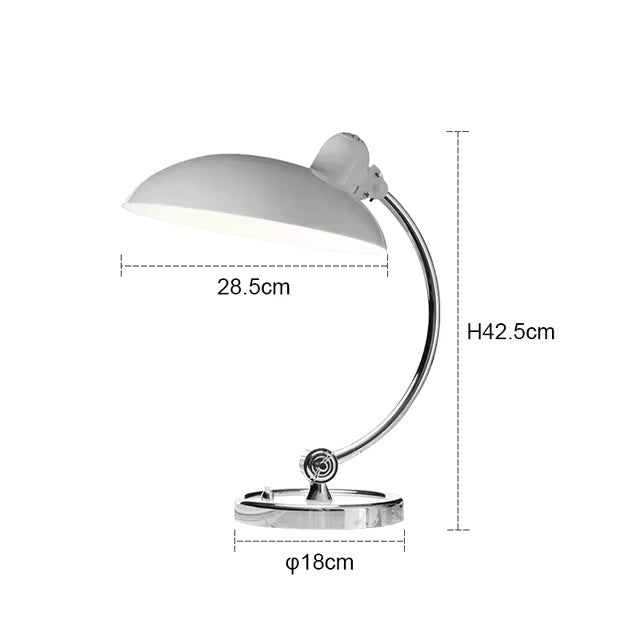Curved Arc Table Lamp – E27 – Scandinavian – Iron & Chrome