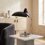 Curved Arc Table Lamp – E27 – Scandinavian – Iron & Chrome
