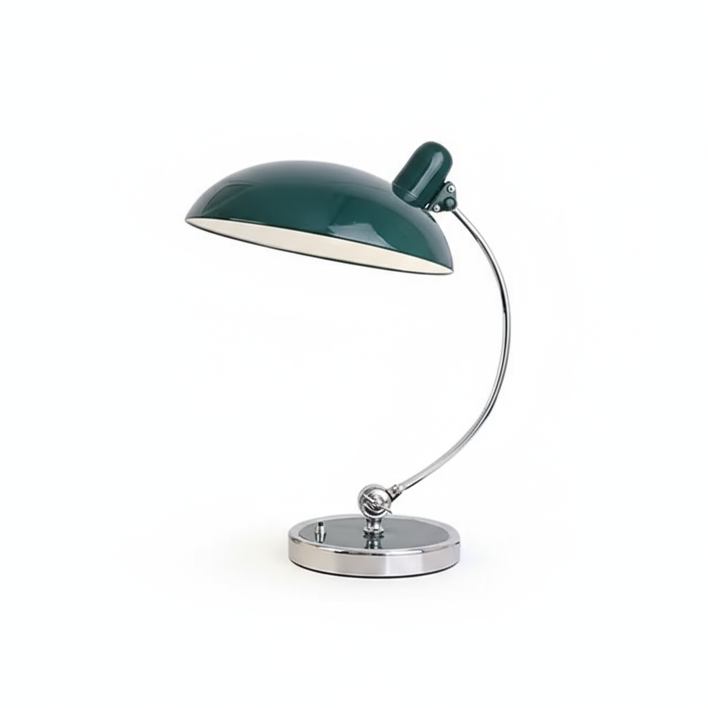 Curved Arc Table Lamp – E27 – Scandinavian – Iron & Chrome