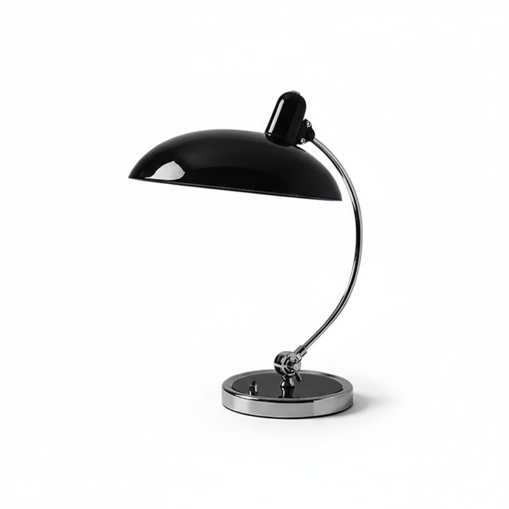 Curved Arc Table Lamp – E27 – Scandinavian – Iron & Chrome