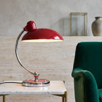 Curved Arc Table Lamp – E27 – Scandinavian – Iron & Chrome