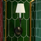 Fabric Cone Wall Light – E14 – Classic – Brass & Fabric