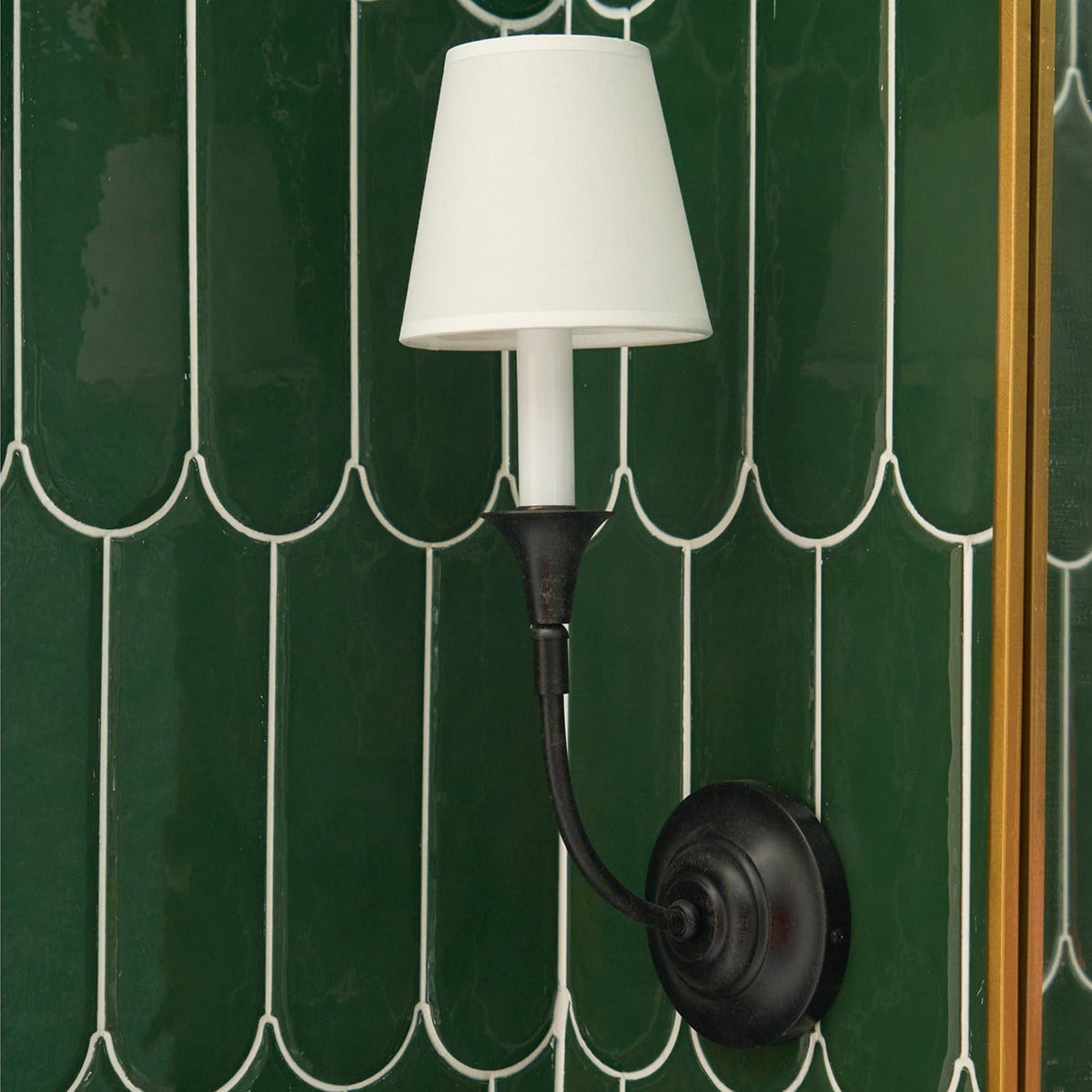 Fabric Cone Wall Light – E14 – Classic – Brass & Fabric