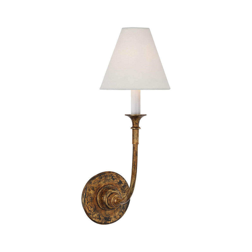 Fabric Cone Wall Light – E14 – Classic – Brass & Fabric