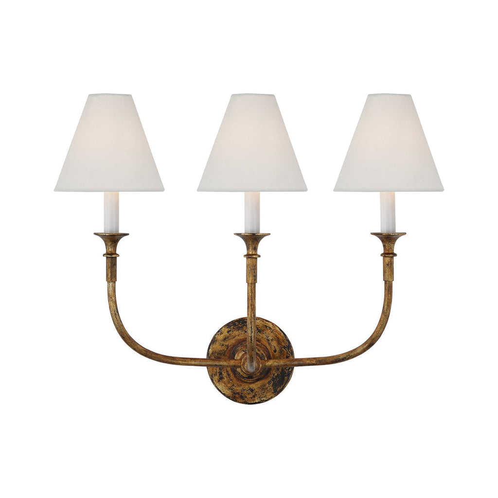 Fabric Cone Wall Light – E14 – Classic – Brass & Fabric