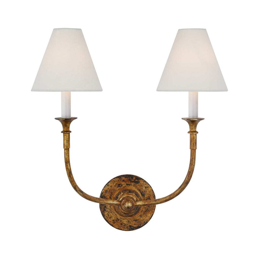 Fabric Cone Wall Light – E14 – Classic – Brass & Fabric