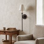 Fabric Cone Wall Light Classic detail in daylight - Vivienne