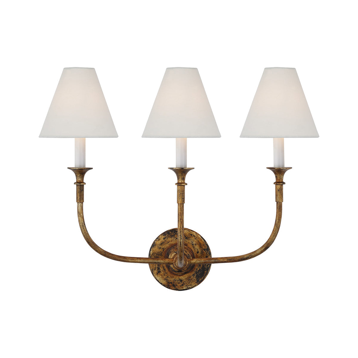 Fabric Cone Wall Light – E14 – Classic – Brass & Fabric