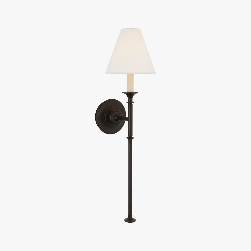 Fabric Cone Wall Light – E14 – Classic – Brass & Fabric