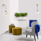 Glass Ball Wall Light – LED – Vintage – Iron & Glass – Gold/Black