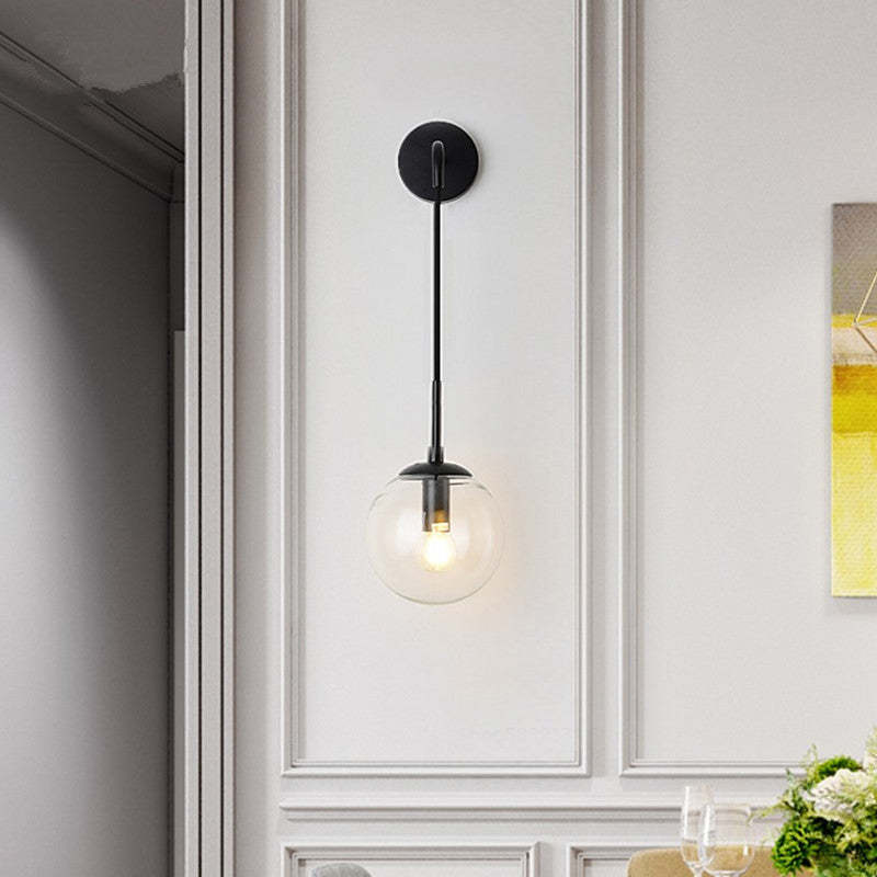 Glass Ball Wall Light – LED – Vintage – Iron & Glass – Gold/Black