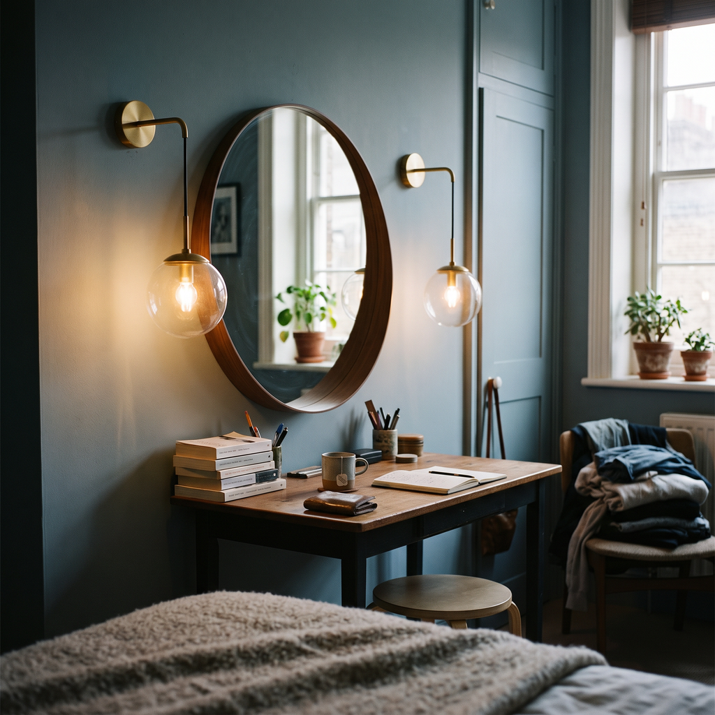Glass Ball Wall Light Vintage pair styled in interior - Valentina