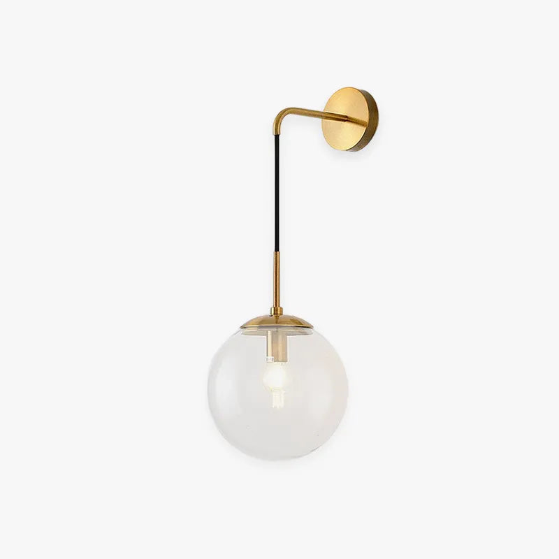 Glass Ball Wall Light – LED – Vintage – Iron & Glass – Gold/Black