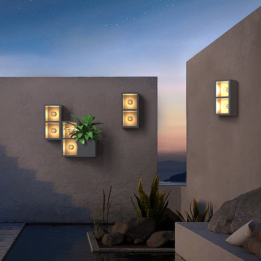 Glass Cube Outdoor Wall Light – LED – Modern – Metal & Glass – Black