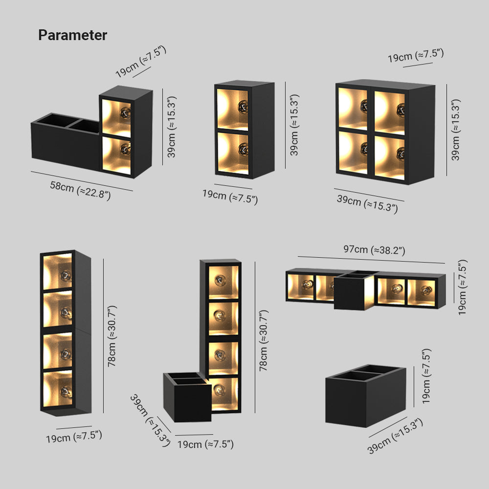 Glass Cube Outdoor Wall Light – LED – Modern – Metal & Glass – Black