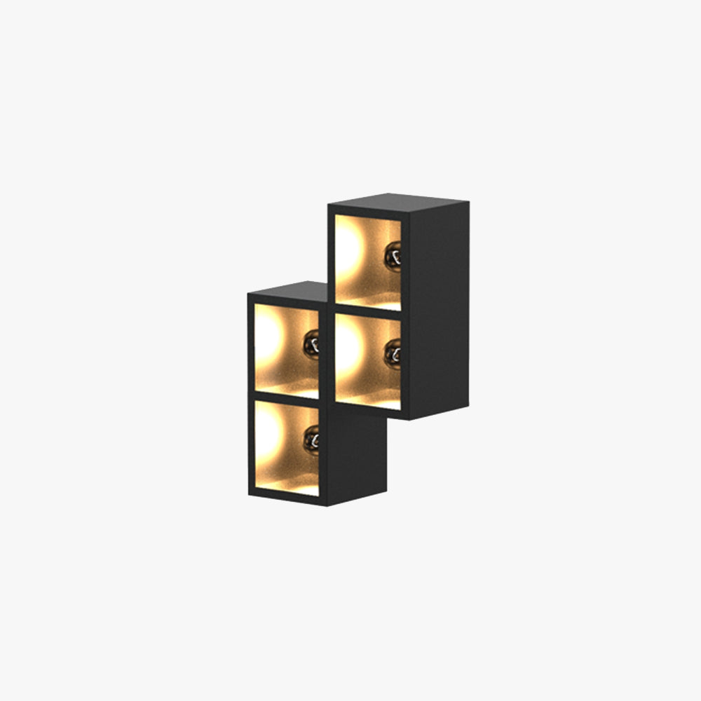 Glass Cube Outdoor Wall Light – LED – Modern – Metal & Glass – Black