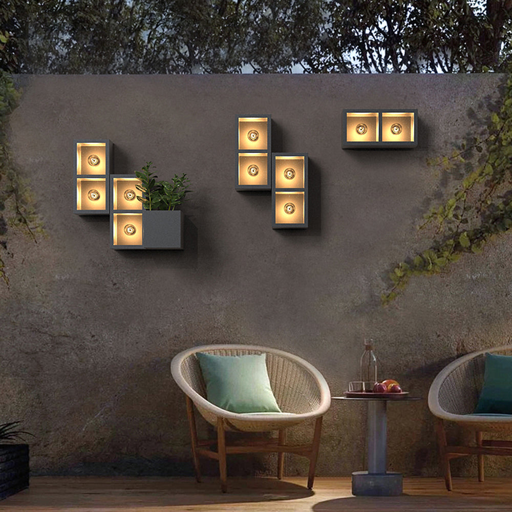 Glass Cube Outdoor Wall Light – LED – Modern – Metal & Glass – Black