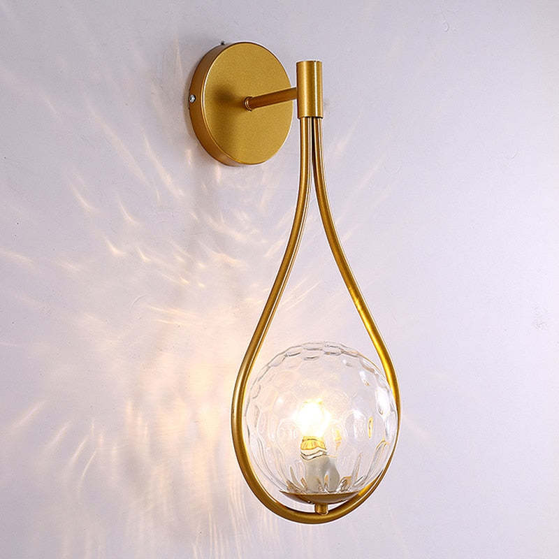 Glass Drop Wall Light – G9 LED Included – Contemporary – Metal & Glass