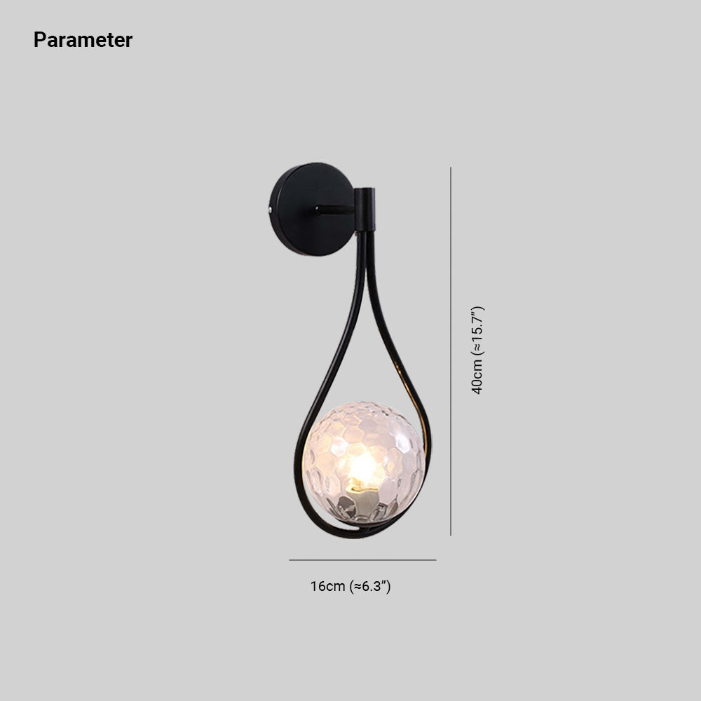 Glass Drop Wall Light – G9 LED Included – Contemporary – Metal & Glass