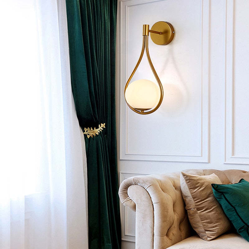 Glass Drop Wall Light – G9 LED Included – Contemporary – Metal & Glass