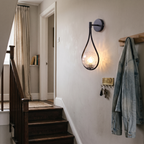 Glass Drop Wall Light on staircase wall - Valentina